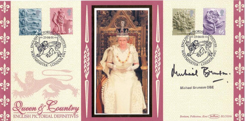 2001 (04) English Pictorial Regionals - Benham BLCS 206 Official - Signed Michael Brunson