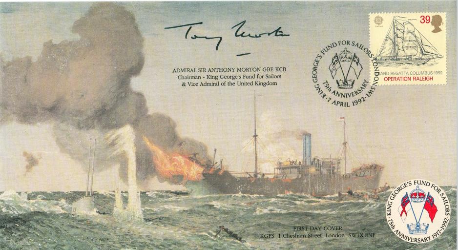 1992 (04) Europa - Covercraft King George's Fund for Sailor's Official (s) - Signed by Admiral Sir Anthony Morton