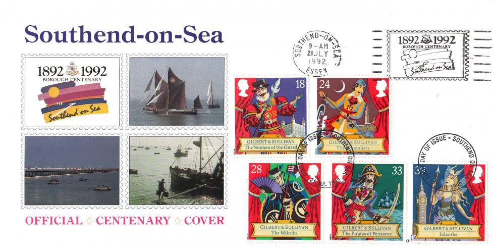 1992 (07) Gilbert & Sullivan - Southend On Sea 'Centenary Special' - 1892-1992 Borough Centenary Slogan