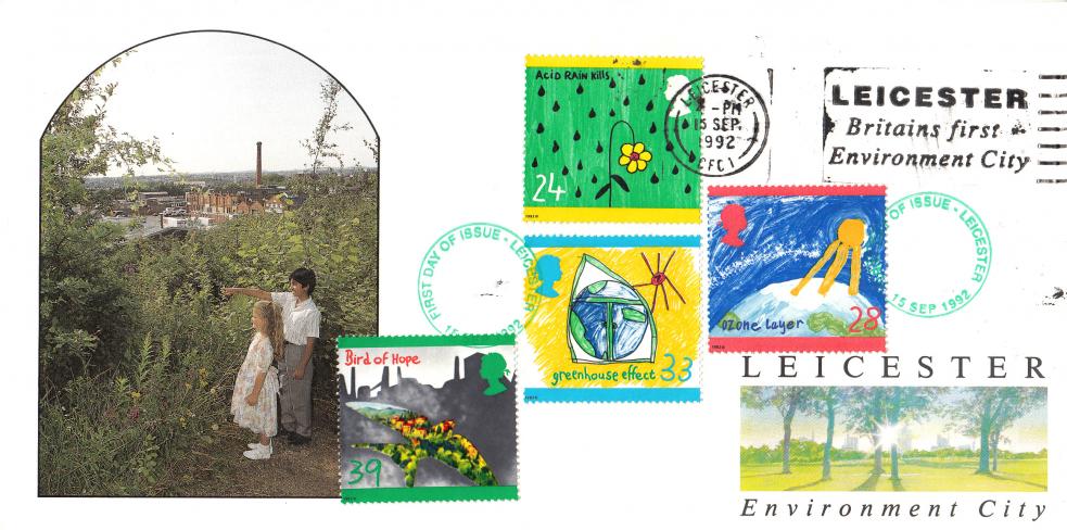 1992 (09) Green Issue - Bradbury Leicester City Official - Leicester Britains First Environment City Slogan