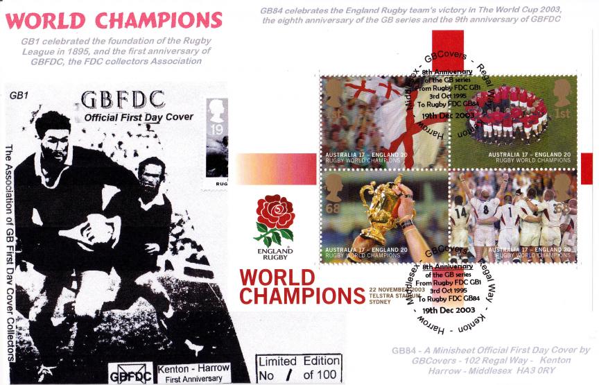 2003 (12) Rugby Winners M/S - GB Covers Official