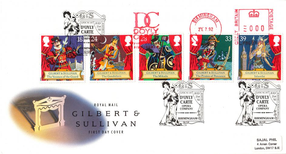 1992 (07) Gilbert & Sullivan - RM - D'Olyly Carte H/S + D'Olyly Carte Meter Mark