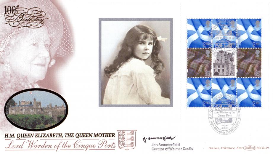 2000 (08) Queen Mother (PSB - Nightdress Pane) - Benham BLCS 189 (Walmer) Official - Signed by Jan Summerfield