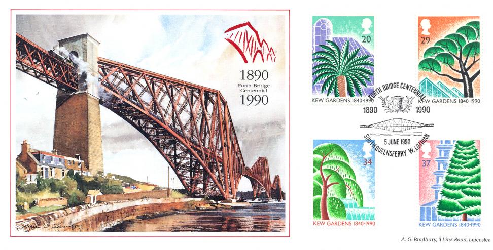 1990 (06) Kew Gardens - Bradbury Forth Bridge Centennial Official