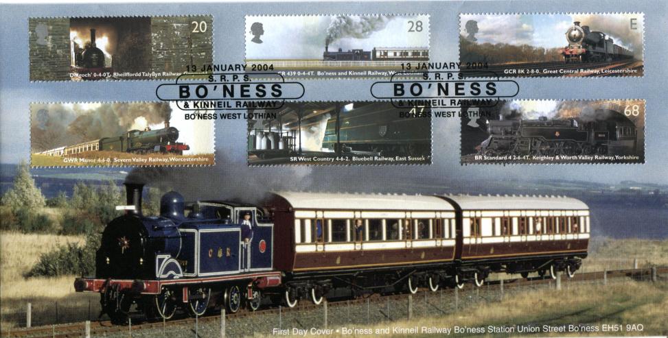 2004 (01) Classic Locomotives (Stamps) - Covercraft Bo'Ness & Kinniel Railway Official