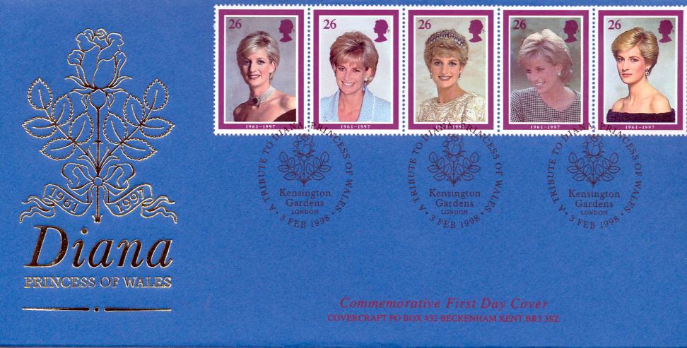 1998 (02) Diana - Covercraft 'Tribute To Diana, Kensington Gardens' H/S