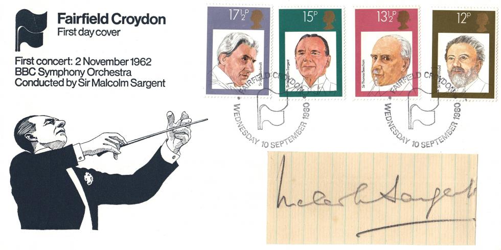1980 (09) Composers - Fairfield Croydon Official - Signed by Sir Malcolm Sargent