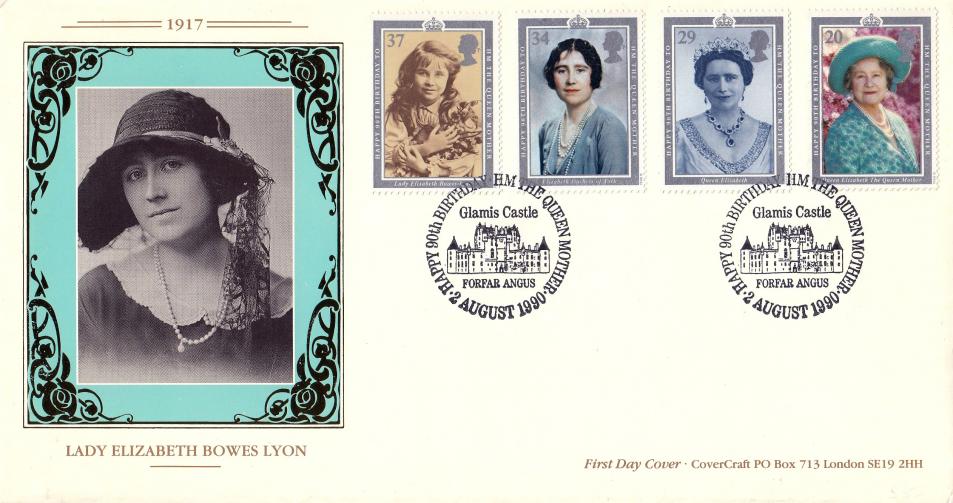 1990 (08) Queen Mother - Covercraft 'Glamis Castle' Official