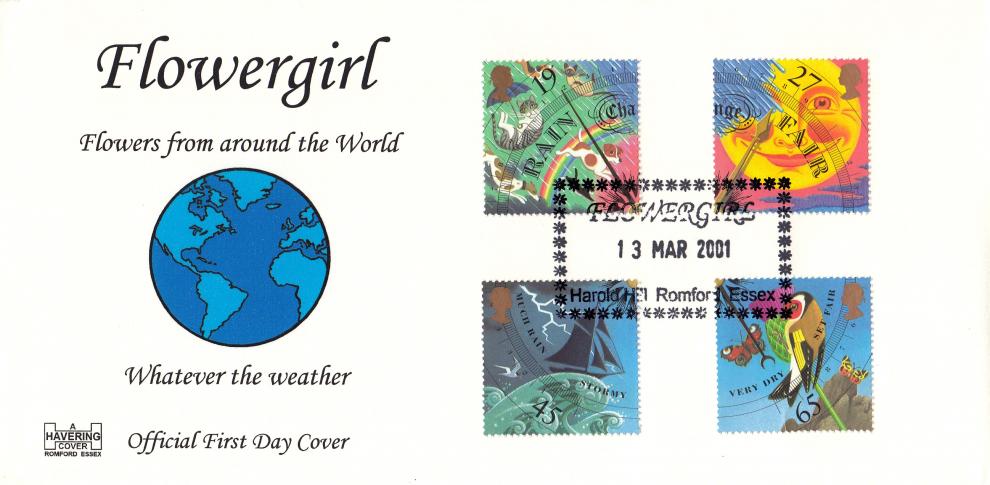 2001 (03) Weather (Stamps) - Havering 'Flowergirl, Harold Hill' Official