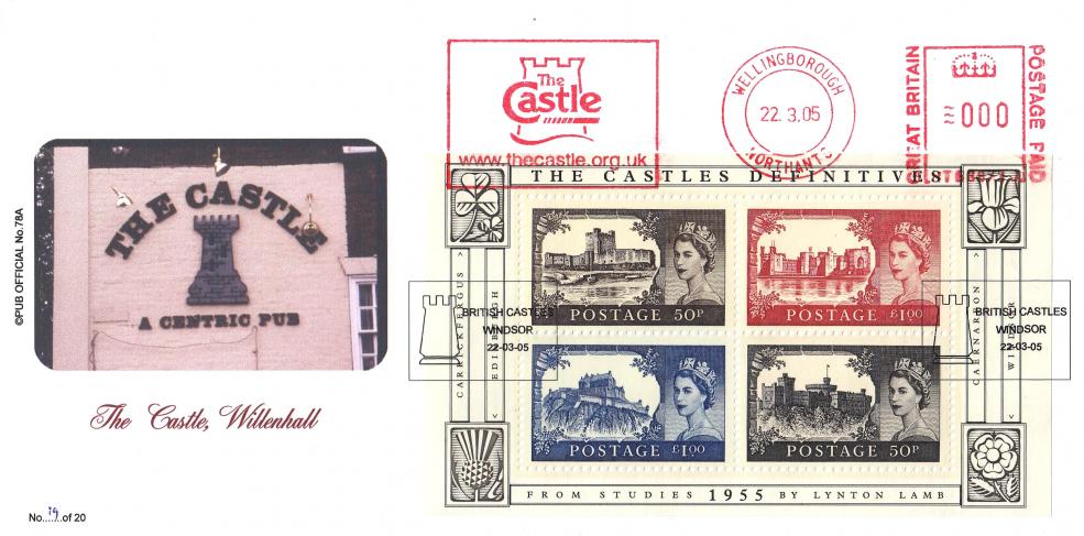 2005 (03) Castles Miniature Sheet - Brazier 'Pub' Official + The Castle Meter Mark