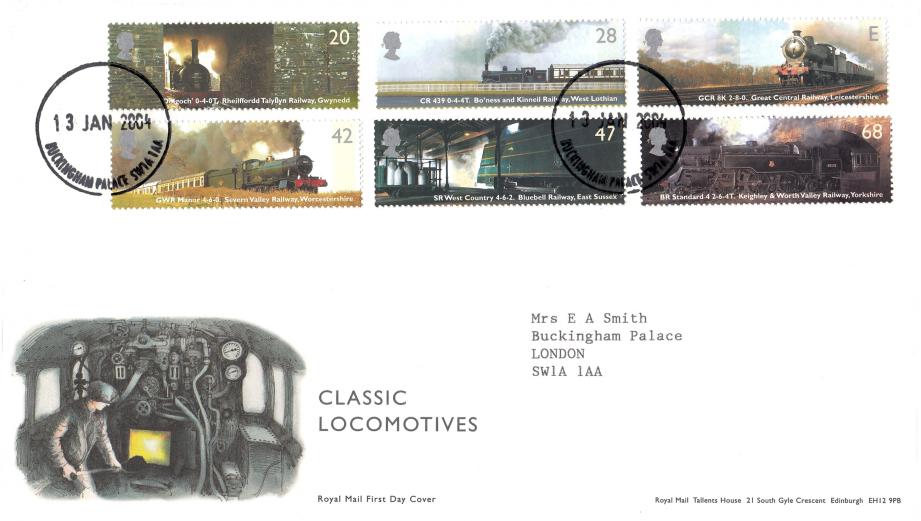 2004 (01) Classic Locomotives (Stamps) - RM - Buckingham Palace CDS