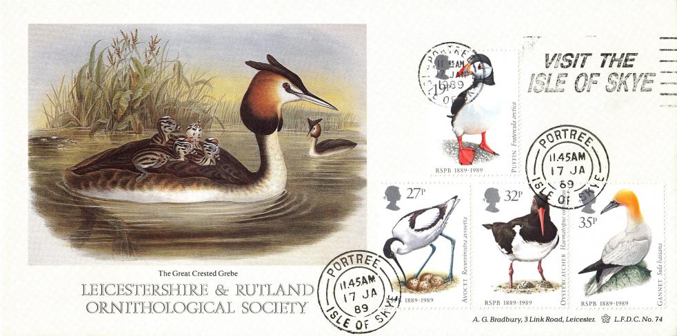 1989 (01) Birds - Bradbury LFDC 74 - Visit The Isle of Skye Slogan