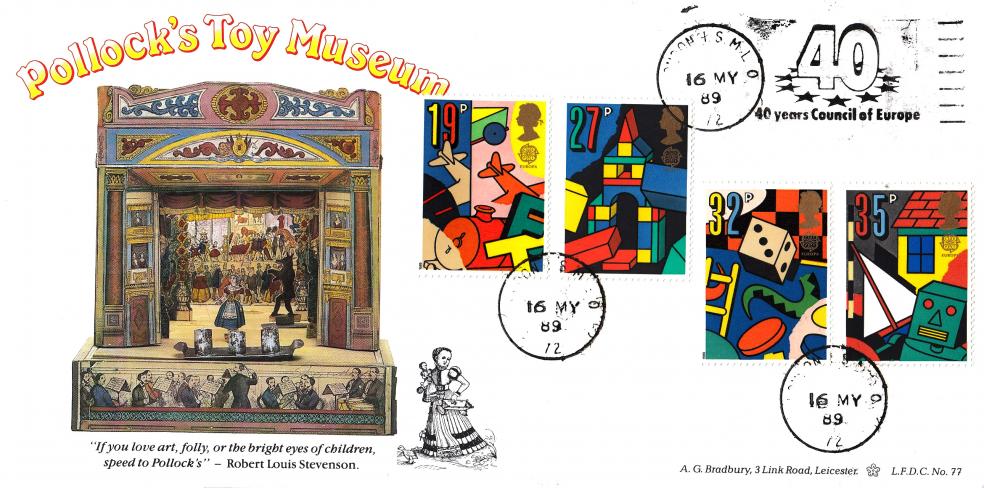 1989 (05) Games & Toys - Bradbury LFDC 77 - ***40*** 40 Years Council of Europe Slogan