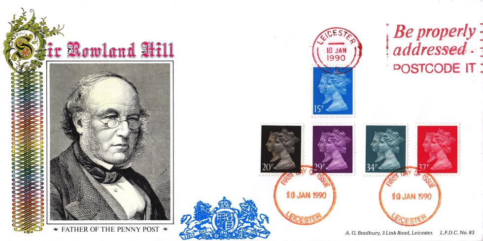 1990 (01) Penny Black (Stamps) - Bradbury LFDC 83 - Be Properly Addressed, Postcode It Slogan
