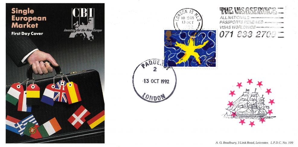 1992 (10) Single Market - Bradbury LFDC 109 - The Visa Service Slogan