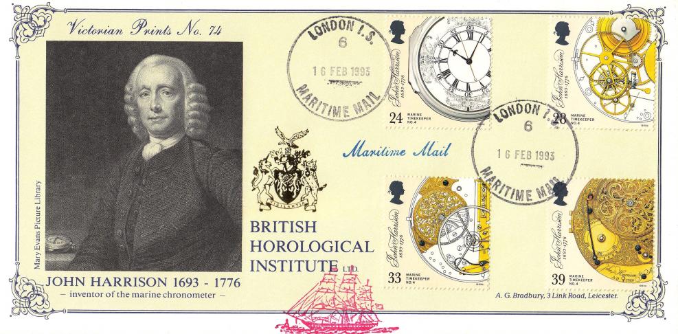 1993 (02) Marine Timekeepers - Bradbury VP 74 - Maritime Mail CDS