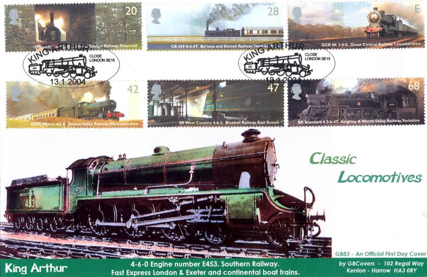 2004 (01) Classic Locomotives (Stamps) - GB Covers (Derek Williams) Official (GB83)