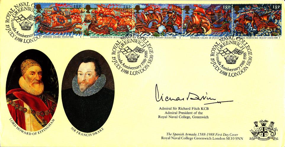 1988 (07) Armada - Covercraft Royal Naval College Official - Signed by Admiral Sir Richard Fitch