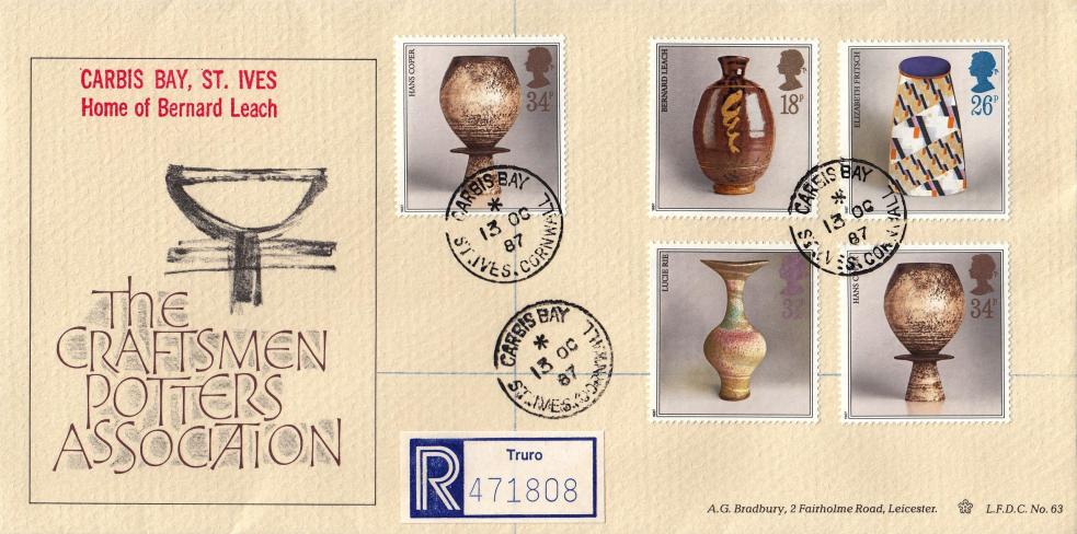 1987 (10) Pottery - Bradbury LFDC 63 - Carbis Bay CDS