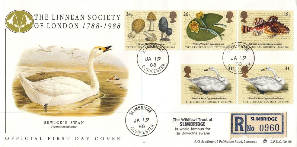 1988 (01) The Linnean Society - Bradbury LFDC 65 - Slimbridge CDS