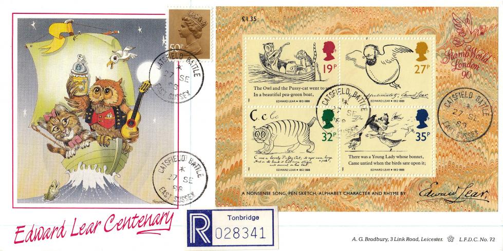 1988 (09) Edward Lear (M/S) - Bradbury LFDC 72 - Catsfield CDS
