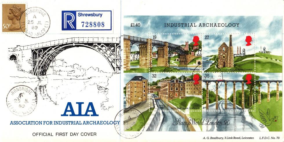 1989 (07) Industrial Archaeology (M/S) - Bradbury LFDC 79 - Ironbridge CDS