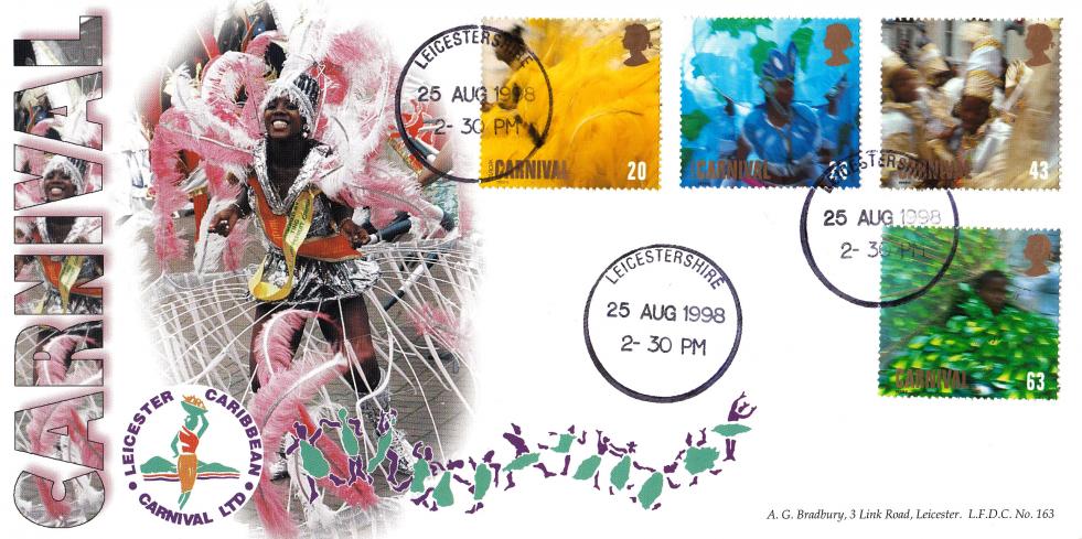 1998 (08) Carnival - Bradbury LFDC 163 - Leicestershire (Packet) CDS