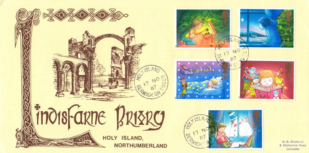 1987 (11) Christmas - Lindisfarne Priory Cover - Holy Island CDS