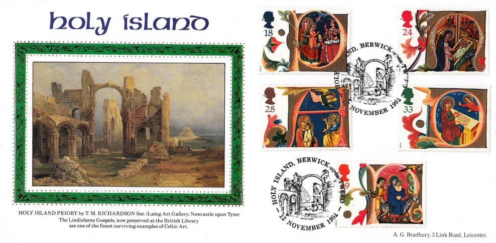 1991 (11) Christmas - Bradbury Holy Island Official