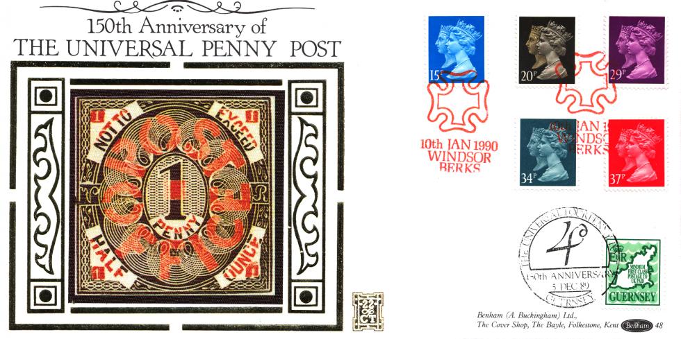 1990 (01) Penny Black (Stamps) - Benham Gold (500) Official