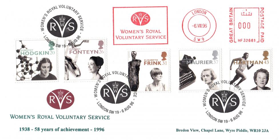 1996 (08) Women - Bredon Official + WRVC Women's Royal Voluntary Service Meter Mark