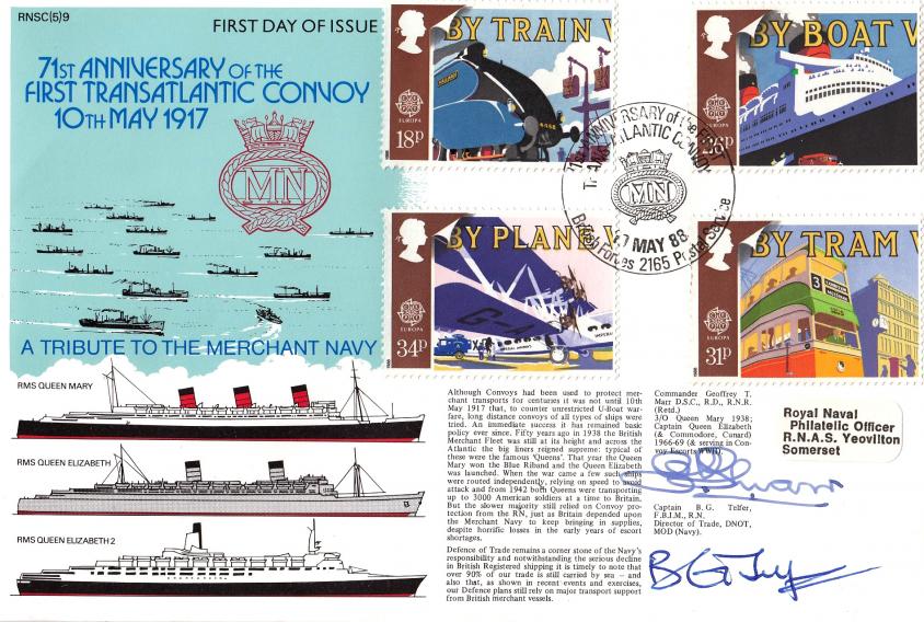 1988 (05) Transport - Fleet Air Arm Museum RNSC(5) 9 Transatlantic Convoy Official (Double Signed)