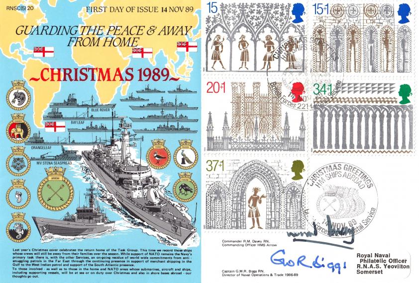 1989 (11) Christmas - Fleet Air Arm Museum RNSC(5) 20 HM Ships Abroad Official