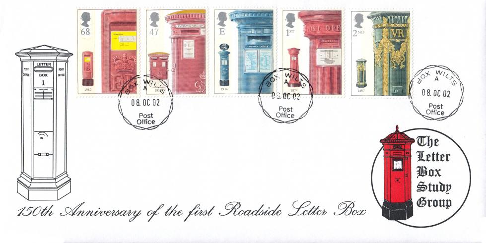 2002 (10) Post Boxes - Letter Box Study Group Cover - Box CDS
