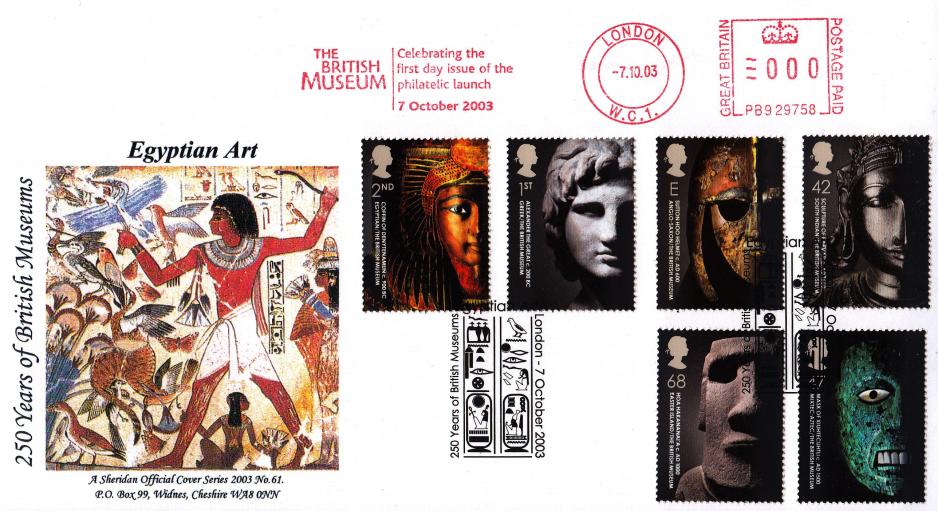 2003 (10) British Museum - Sheridan 'Egyptian Art' Official + The British Museum Meter Mark
