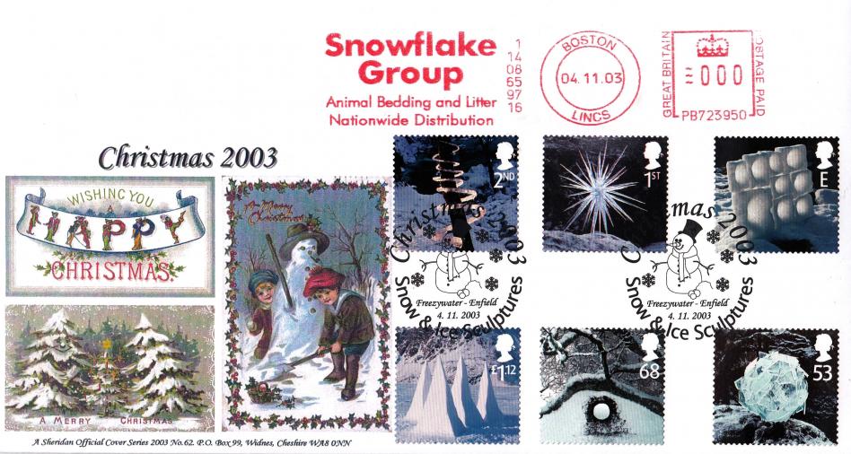 2003 (11) Christmas - Sheridan 'Snow & Ice Sculptures' Official + Snowflake Group Meter Mark