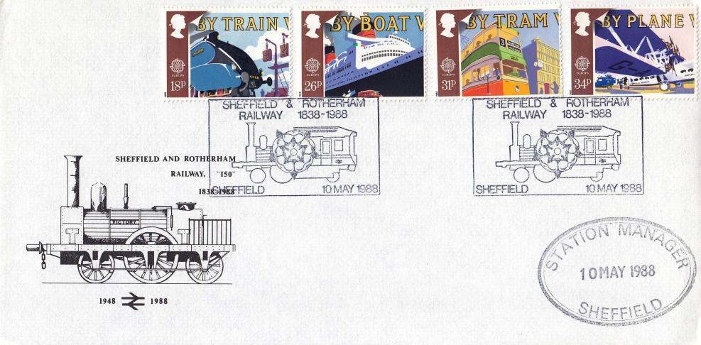 1988 (05) Transport - British Rail Sheffield & Rotherham Railway Official (WITH Station Manager Cachet)