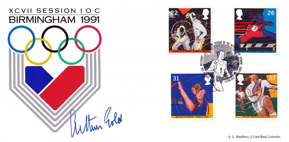 1991 (06) Sports - Bradbury International Olympic Committee, Birmingham Official - Signed by Sir Arthur Gold
