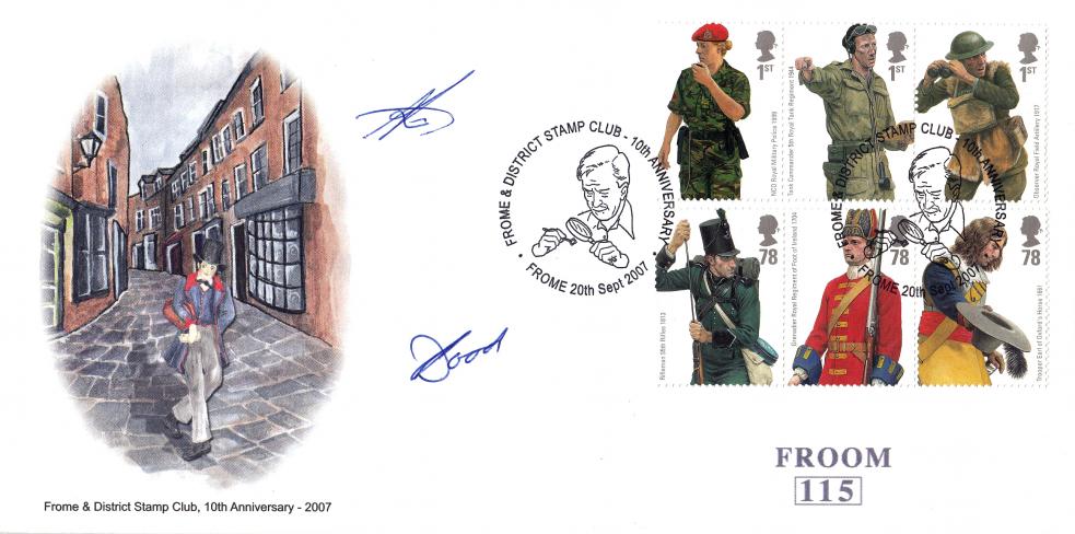 2007 (09) British Army Uniforms - Frome Stamp Club Official - Signed by the Club Founder & Chairman