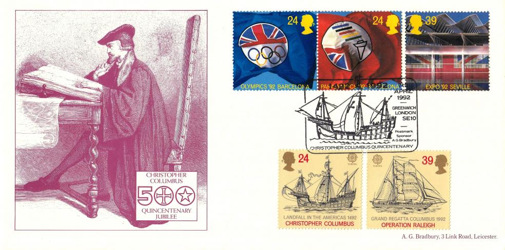 1992 (04) Europa - Bradbury Christopher Columbus 500th Quincentenary, Greenwich Official