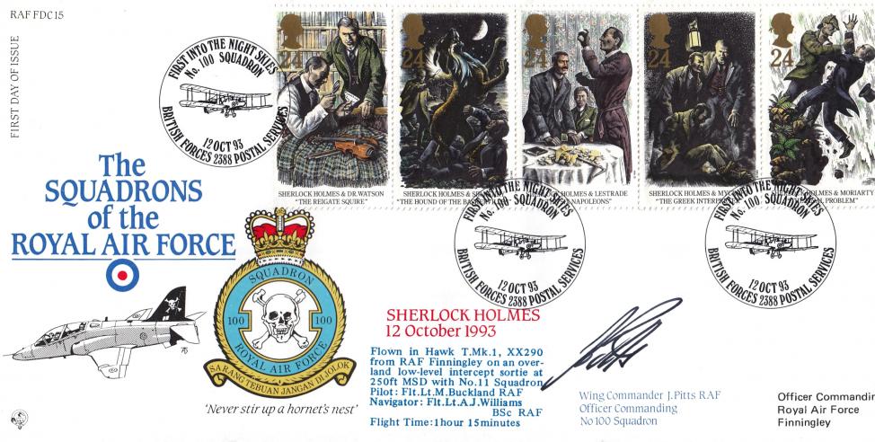 1993 (10) Sherlock Holmes - Forces RAF FDC BF2388PS Official
