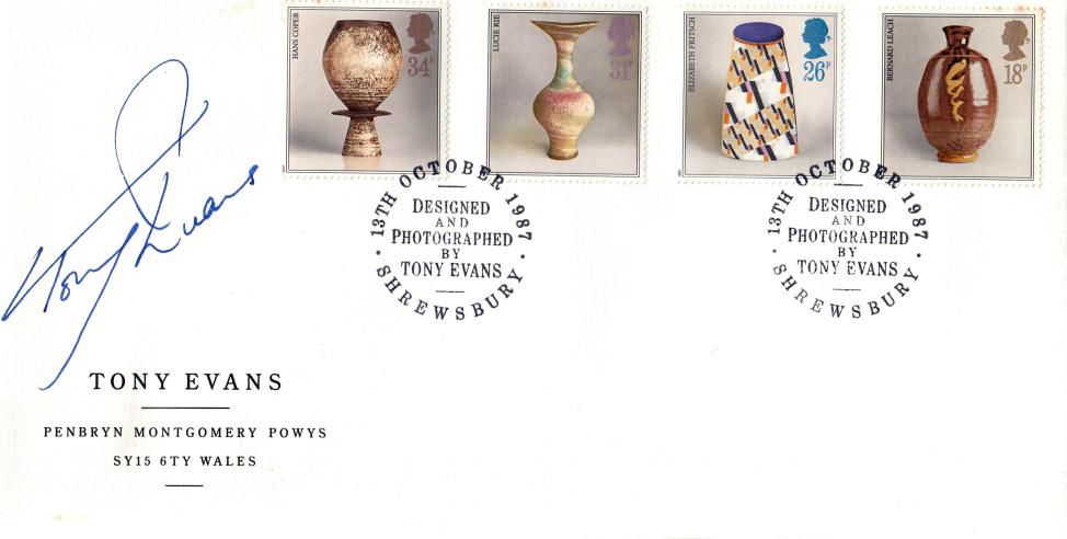 1987 (10) Studio Pottery - Tony Evans Official - Signed by Tony Evans Himself !