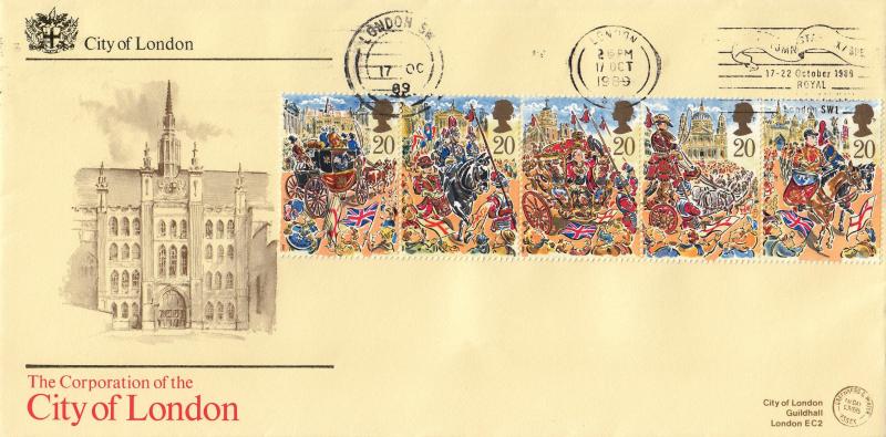 1989 (10) Lord Mayor's Show - G&P 'City of London' Cover - Autumn Stampex Slogan