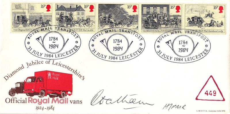 1984 (07) Royal Mail - Leicester Museum of Technology Official - Signed by the Head Postmaster