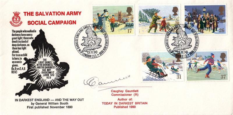 1990 (11) Christmas - Salvation Army Social Campaign Official - Signed by Caughey Gauntlett
