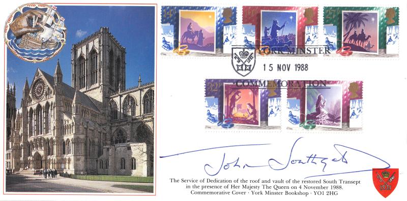 1988 (11) Christmas - Covercraft 'York Minster' Official - Signed by John Southgate