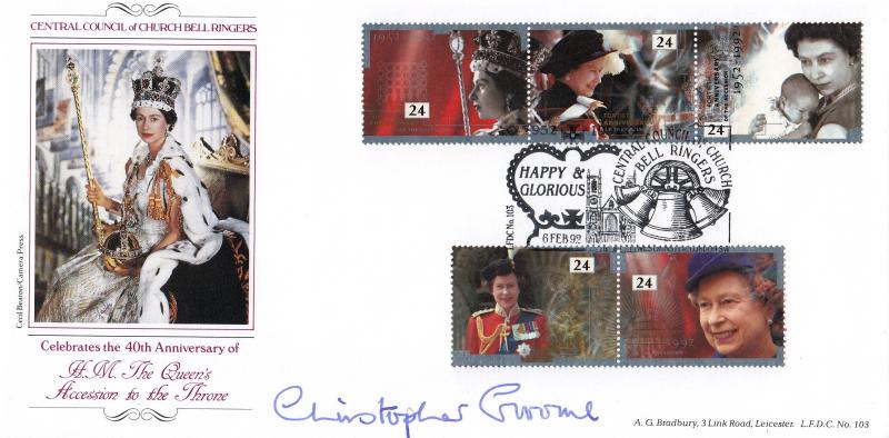 1992 (02) Accession - Bradbury LFDC 103 Official - Signed by Christopher Groome