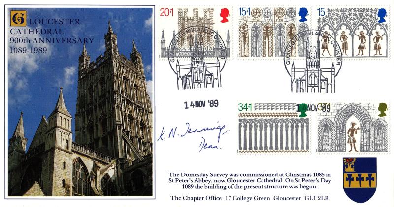 1989 (11) Christmas - Covercraft Official - Gloucester Counter H/S - Signed by The Dean of Gloucester