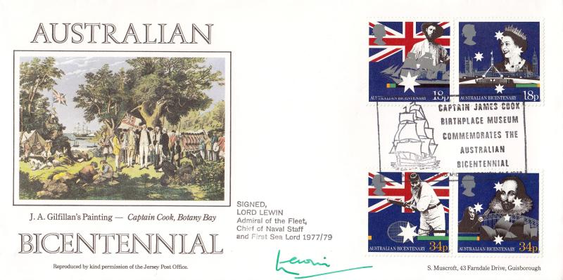 1988 (06) Australian Bicentenary - Muscroft Official - Signed by Lord Lewin