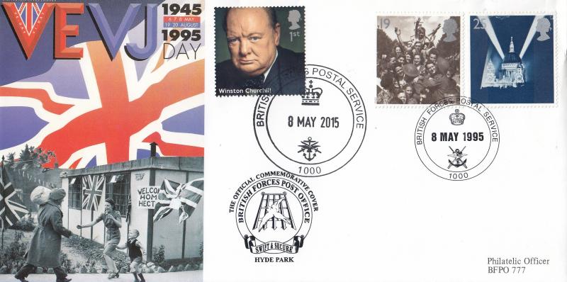 1995 (05) VE Day - BFPO Hyde Park 50th Anniversary Commemorative Cover - Doubled on the 70th Anniversary